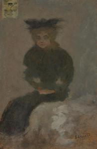 BONNARD Pierre 1867-1947,Femme assise au chapeau noir,1894,Christie's GB 2024-04-10