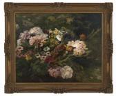 BONNEFOY Henri Arthur,Floral Still Life Within a Lush Landscape,New Orleans Auction 2019-05-18