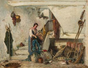 BONNEFOY Henri Arthur 1839-1917,Genre scene with maid,1863,im Kinsky Auktionshaus AT 2021-07-06