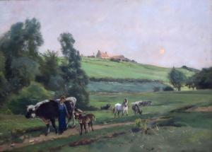 BONNEFOY Henri Arthur 1839-1917,Le retour du troupeau,Bayeux Encheres FR 2023-04-08