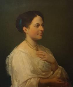BONNEGRACE Charles Adolphe 1808-1882,Portrait de femme au collier de perles,1869,Rossini 2019-10-02