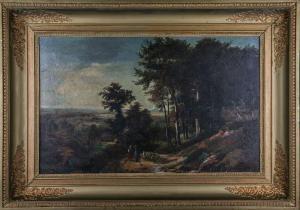 BONNEL Auguste 1843,: La rencontre amoureuse et Paysage de montagne,1852,Adjug'art FR 2013-06-25