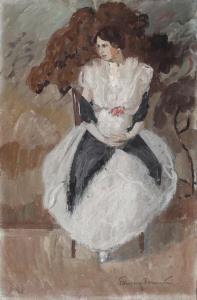 BONNEN Folmer 1885-1960,Portrait of a young lady in a noble dress,Bruun Rasmussen DK 2024-03-19