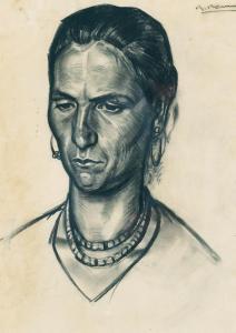 BONNET Rudolf 1895-1978,Portrait of an Italian Woman,1922,Larasati ID 2010-03-06