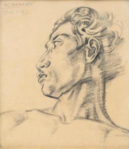 BONNET Rudolf 1895-1978,Portret van een Balinese man en profiel,1942,Venduehuis NL 2024-02-28