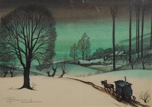 BONNEVALLE Oscar Hector 1920-1993,Paysage de neige,Brussels Art Auction BE 2022-03-22