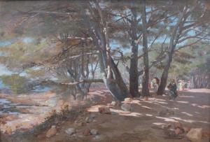 BONNY Adolphe 1849-1933,A lady walking beside a river,Cuttlestones GB 2018-03-08