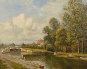 BONNY John 1875-1948,Fishing at Pickett's Lock, Tottenham,Lacy Scott & Knight GB 2024-09-14