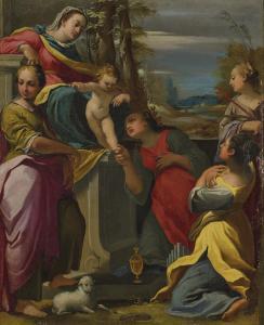BONONI Carlo 1569-1632,The Virgin and Child with Saints Agnes, Mary Magda,Christie's GB 2023-12-07