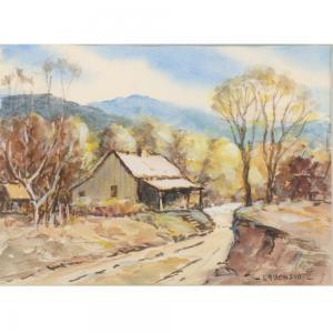 BONSIB Louis William 1892-1971,autumn landscape with cabin,Ripley Auctions US 2024-02-10