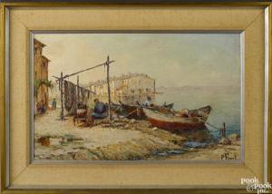 BONTE Paula 1840-1902,harbor scene,Pook & Pook US 2015-04-24