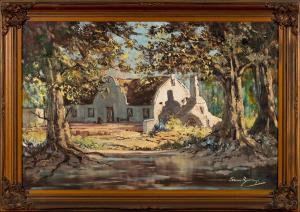 BONTHUYS Johann 1900-1900,Cape Dutch house beneath trees,Ashbey's ZA 2023-02-24
