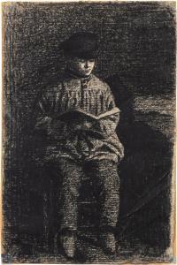 BONVIN Léon 1834-1866,Boy reading,1857,Sotheby's GB 2023-07-05