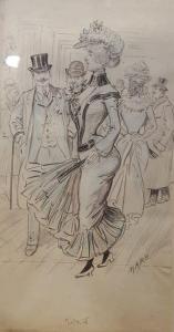 BONVOISIN Maurice 1849-1912,Elégante au bal,Rossini FR 2019-05-20