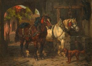BOOGAARD Willem Jacobus,Shirehorses in a stable,1877,Bellmans Fine Art Auctioneers 2024-03-28