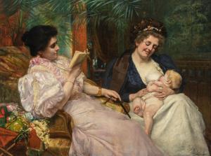 BOOM Charles 1858-1939,Nursing the newborn,1897,De Vuyst BE 2018-05-19