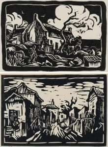 BOONZAIER Gregoire Johannes 1909-2005,Cottage with Figure; Street Scene with Figures, t,Strauss Co. 2024-04-15
