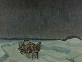 BOOTH Cameron 1892-1980,Nocturnal Winter Landscape Hauling Wood,1923,Jackson's US 2019-11-19
