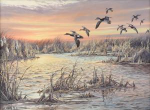 BOOTH Herb 1942-2014,Gray Ducks at Dawn,Simpson Galleries US 2022-10-01
