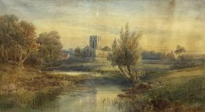 BOOTY Frederick William 1840-1924,River before Church,1890,Duggleby Stephenson (of York) 2023-10-27