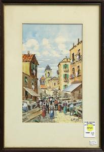 BORA E 1900-1900,Street Scene with Figures,Clars Auction Gallery US 2014-05-17