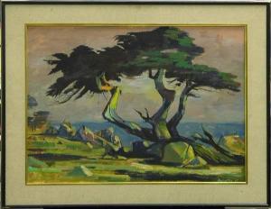 BORATKO ANDRE 1912-1990,Cypress Trees,1967,Clars Auction Gallery US 2007-03-31