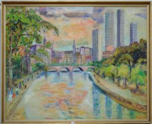 BORCHARD Janet 1916,SWAN STREET BRIDGE,Leonard Joel AU 2014-04-03