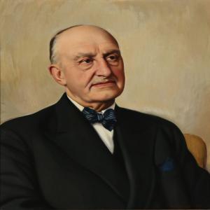 BORCHSENIUS Inger 1910-1990,Portrait of Aage E. Jorgensen,1955,Bruun Rasmussen DK 2015-12-07