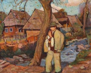 BORDEAUX Liviu 1896-1984,Shepherd on the Riverbank,Artmark RO 2022-07-13