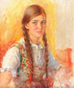 BORDENACHE Aurel 1892-1978,Young Woman from Codlea,1975,Artmark RO 2022-07-13