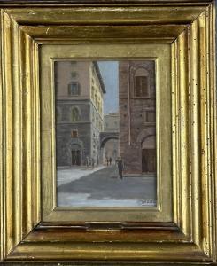 BORDI Mario,Veduta di via Benci e piazza Peruzzi con l'arco di,1940,Anglicana Aste 2023-06-15