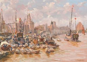 BOREGAR Wladimir 1913,Le port de Shangai,c. 1945,Rossini FR 2023-06-29