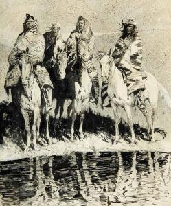 BOREIN John Edward 1872-1945,Navajos at the Watering Hole,1911,Scottsdale Art Auction US 2024-04-12