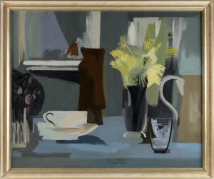 BOREL jeannie 1928-2007,Still life of cups,1956,Eldred's US 2019-06-13