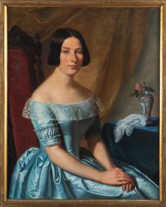 BORELY Charles,Ritratto di giovane ragazza in un interno,1840,Wannenes Art Auctions 2021-03-18