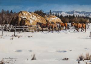 BOREN James 1921-1990,Passing by Haystacks,1976,Scottsdale Art Auction US 2024-08-03