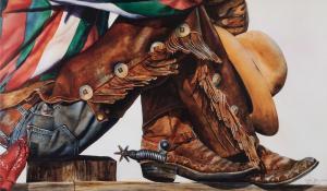 BOREN Nelson 1952,Hat & Boots,Santa Fe Art Auction US 2023-05-17