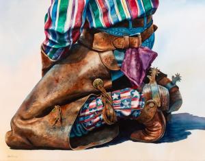 BOREN Nelson 1952,Kneeling Cowboy with Chaps,Hindman US 2022-11-01