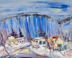 BORENSTEIN Samuel 1908-1969,Winter Landscape, Laurentians,1961,Heffel CA 2023-11-30