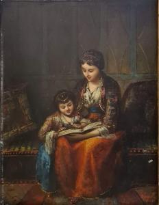 BORGELLA Frederic 1833-1901,L'apprentissage de la lecture,Rossini FR 2023-01-17
