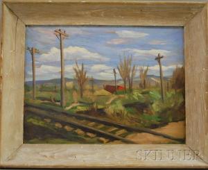BORGHI Guido R 1903-1971,Railroad Tracks,1938,Skinner US 2011-04-13