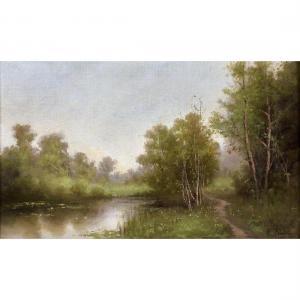 BORGLUM Elizabeth 1848-1922,Path by the Pond,Clars Auction Gallery US 2023-03-17