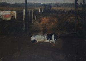 BORGOGNONI Adolfo 1937-1999,Paesaggio con cane,1965,Galleria Pananti Casa d'Aste IT 2023-07-20