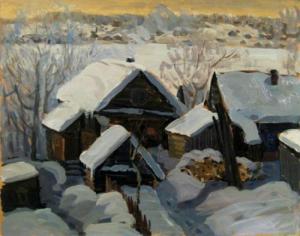 borisovitch bludnov pavel 1945,Snow-covered Landscape,1988,Montefiore IL 2010-12-07
