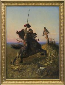 BORKOWSKI Alfons Dunin 1850-1918,Cossack on steppes,1881,Agra-Art PL 2013-03-17