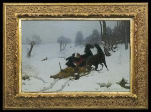 BORKOWSKI Alfons Dunin 1850-1918,Raid a Fox,1889,Agra-Art PL 2013-03-17