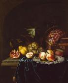 BORMAN Johannes 1630-1670,peaches on a salver with a pomegranate, grapes, a ,Sotheby's GB 2003-07-09