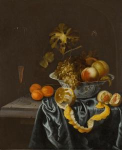 BORMAN Johannes 1630-1670,Still life of a porcelain bowl with peaches and gr,Sotheby's GB 2023-01-27