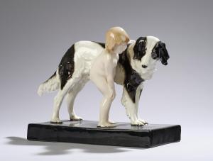 BORMANN WILHELM,Gruppe "Freundschaft" (Kind mit Hund, einem Neufun,1920,Palais Dorotheum 2022-09-01