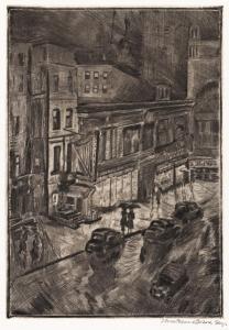 BORNE Mortimer 1902-1987,Rainy Night,1939,Swann Galleries US 2022-06-30